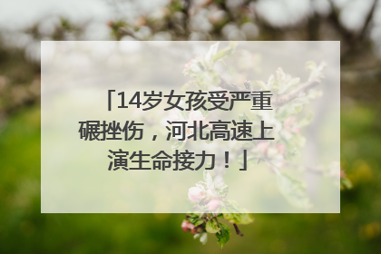 14岁女孩受严重碾挫伤，河北高速上演生命接力！