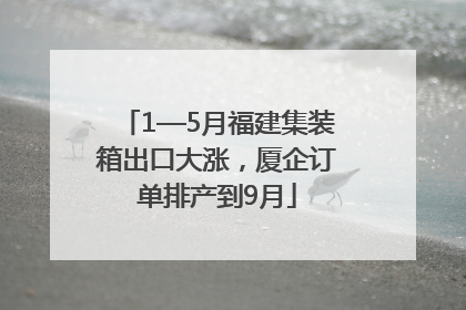 1—5月福建集装箱出口大涨，厦企订单排产到9月