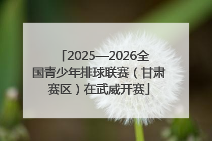 2025—2026全国青少年排球联赛（甘肃赛区）在武威开赛
