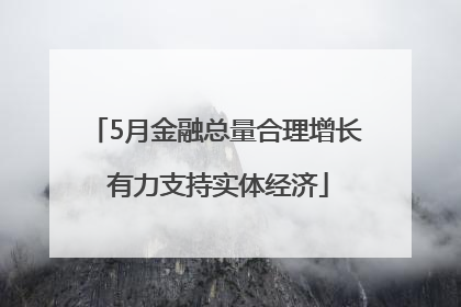 5月金融总量合理增长 有力支持实体经济