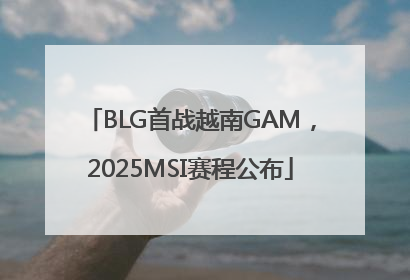 BLG首战越南GAM，2025MSI赛程公布